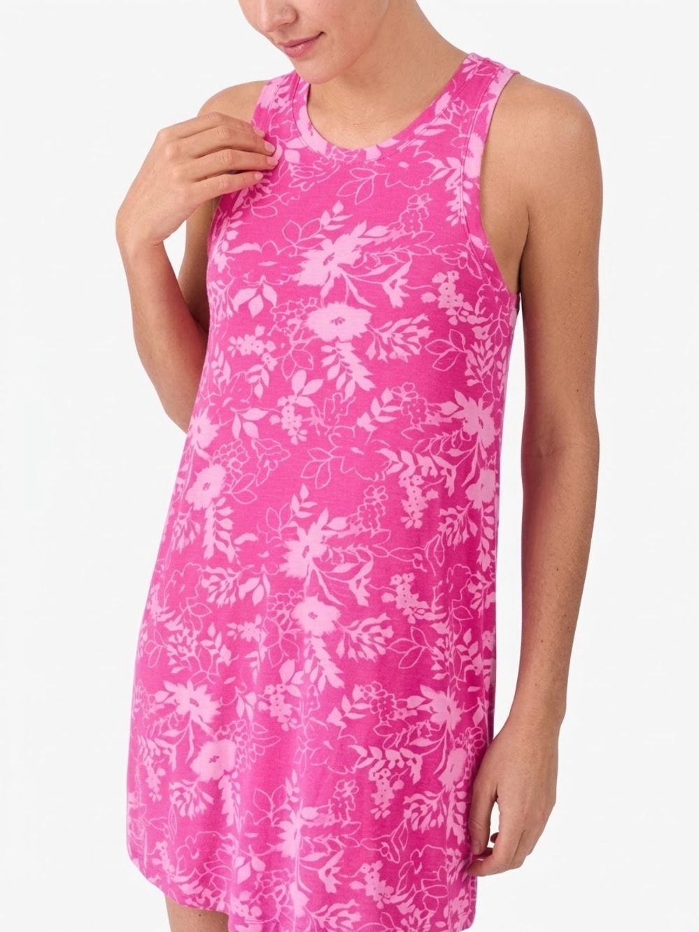 NWT Sleeveless Short Knit Nightgown Pink Sz L